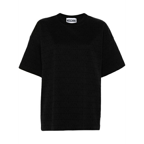 モスキーノ レディース プルオーバー トップス Logo-print t-shirt  Black