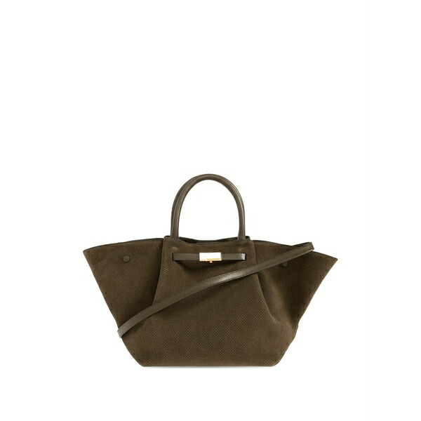 デメリエー レディース トートバッグ 御徒面子 Midi new york perforated suede tote bag Green
