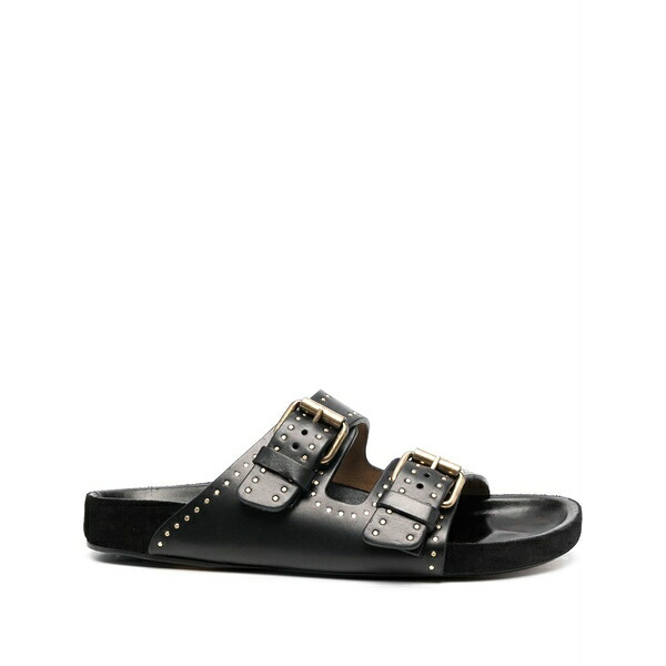 イザ呼びりん マラン レディース サンダル シューズ Lennyo studded leather sandals Black