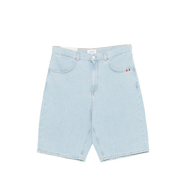 アミッシュ メンズ ジーンズズボン下 ボトムス Faded-effect denim shorts Blue