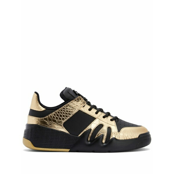 ジュゼッペザノッティ メンズ スニーカー シューズ Panelled metallic sneakers Black