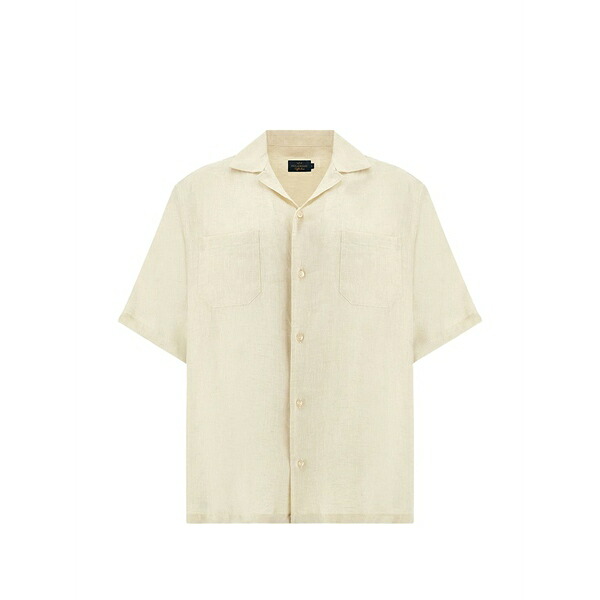 ポールアンドシャーク メンズ シャツ トップス Pocket linen shirt Neutrals｜asty