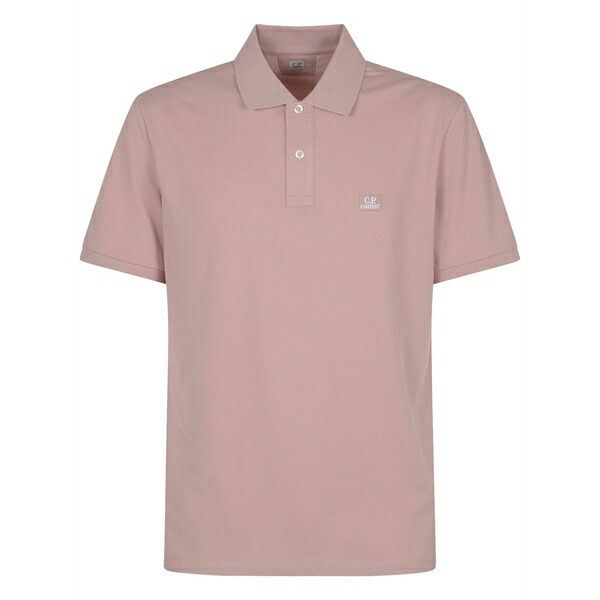 シーピーカンパニー メンズ スポーツシャツ トップス Logo-patch polo shirt  Pink