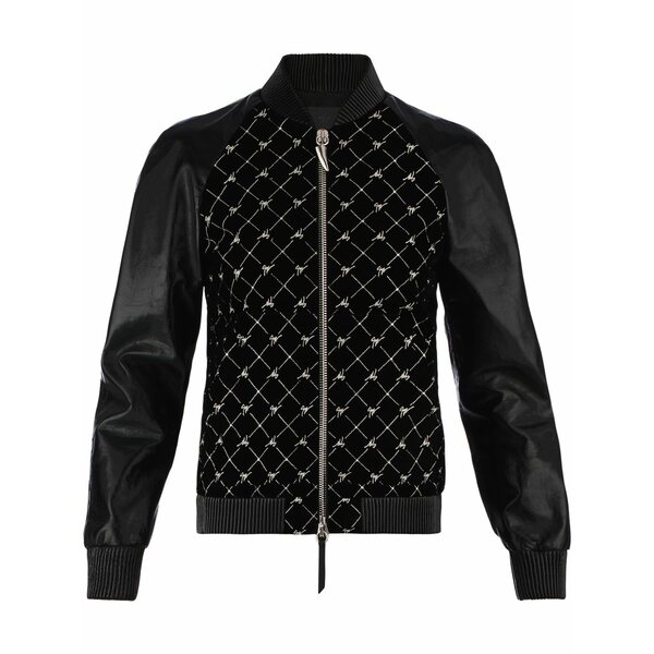 ジュゼッペザノッティ レディース 上衣＆上衣 アウター Monogram-pattern bomber jacket Black