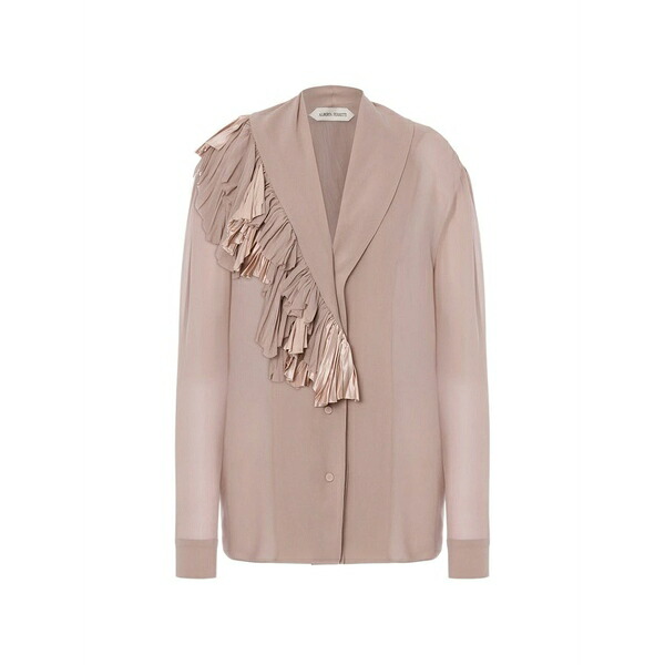 アルベルタ フェレッティ レディース シャツ トップス Ruffle-detail shirt Grey｜asty