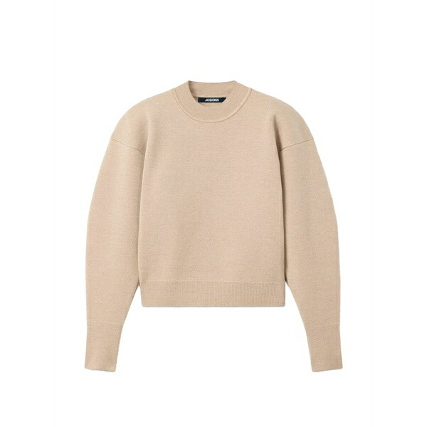 ジャクエムス レディース 編み物\u0026スウェーター アウター Logo-embroidered piqued sweater Neutrals