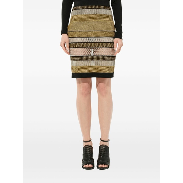 バルマン レディース スコート ボトムス Striped skirt Black