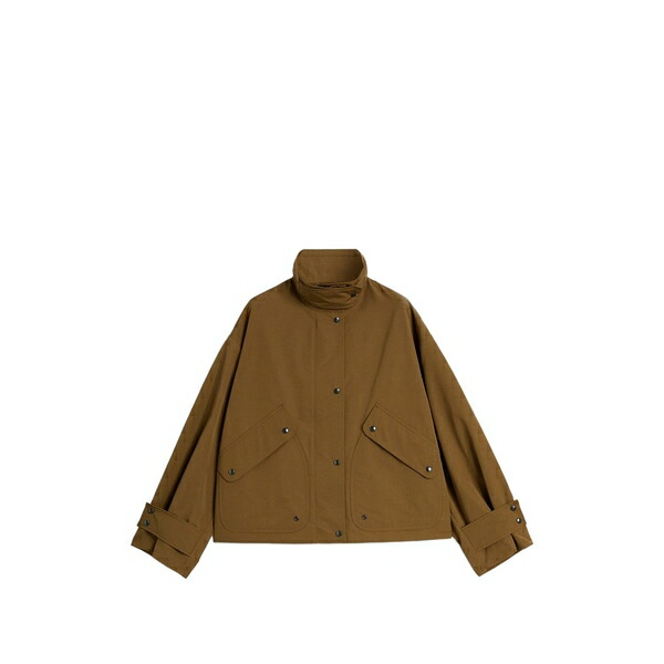 アスペジ レディース 上衣＆上衣 アウター High-neck button-up jacket  Brown