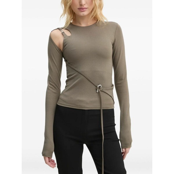 ヘリオットエミル レディース プルオーバー トップス Cut-out detail long-sleeve top Green