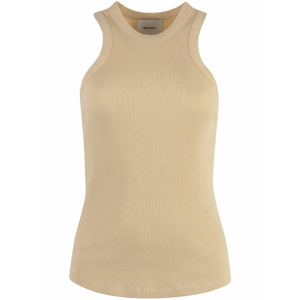 二分の一男の子 レディース カットソー トップス Cotton tank top  Neutrals