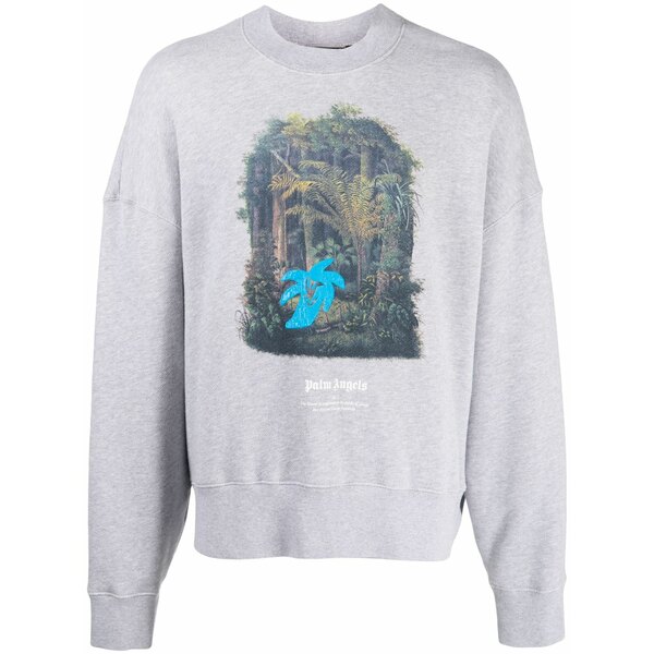パーム・エンジェルス メンズ パーカー・スウェットシャツ アウター Graphic-print cotton sweatshirt Grey