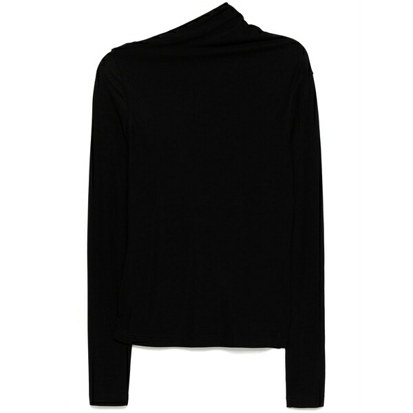 トーテム レディース ティーシャツ トップス Draped jersey top Black