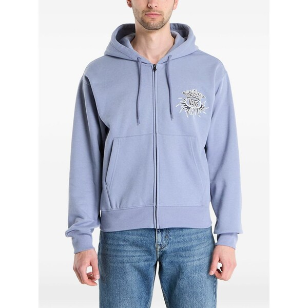 バンズ メンズ パーカー・スウェットシャツ アウター Logo-print zip-up hoodie Blue