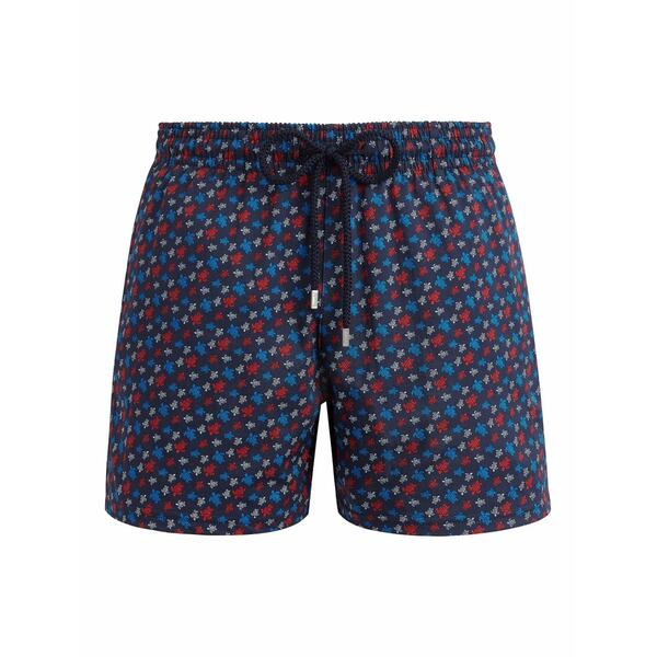 ヴィルブレクイン メンズ 心地好いズボン下 ボトムス Turtle-print logo-appliqu￡ swim shorts Blue