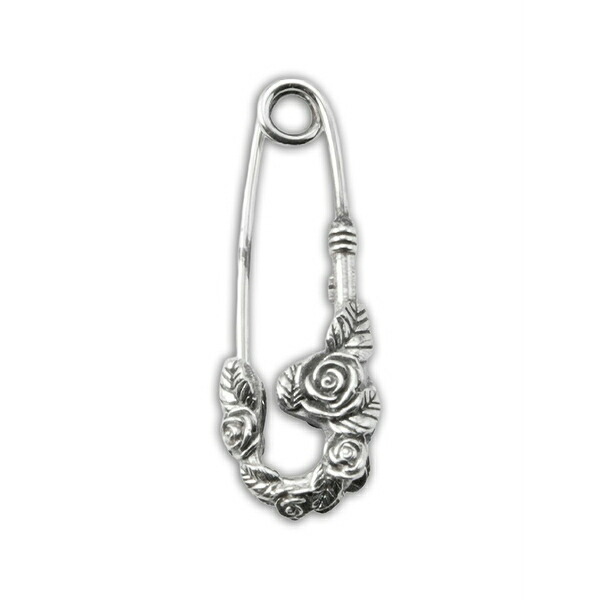 エマニュエレ ビコッキ メンズ ピアス・イヤリング 付属物 Small rose-detail safety-pin earrings Silver