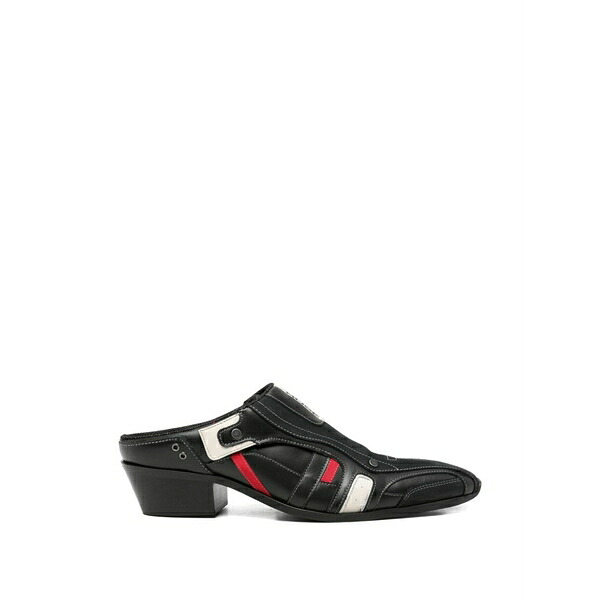 マーティン・さくら色 メンズ サンダル シューズ Panelled leather mules Black