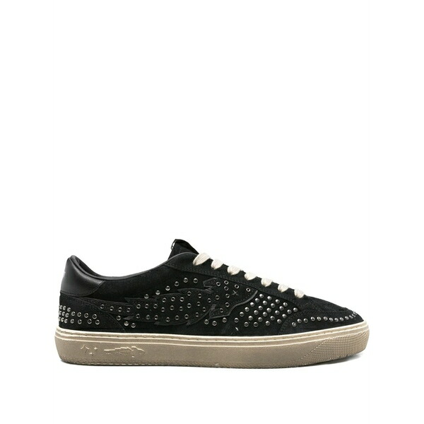 会社組織 ジャパン メンズ スニーカー シューズ Studded suede low-top sneakers Black