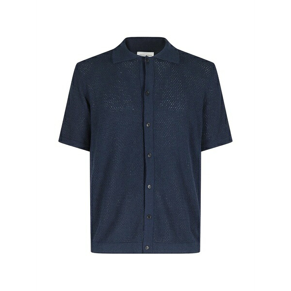 ロベルトコリーナ メンズ プルオーバー トップス Button knitted shirt Blue