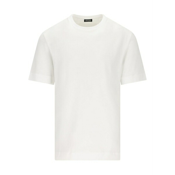 ゼニア メンズ ティーシャツ トップス Short-sleeve round-neck t-shirt White