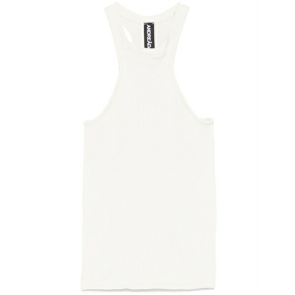 アンドレダモ レディース カットソー トップス Fine ribbed tank top Neutrals