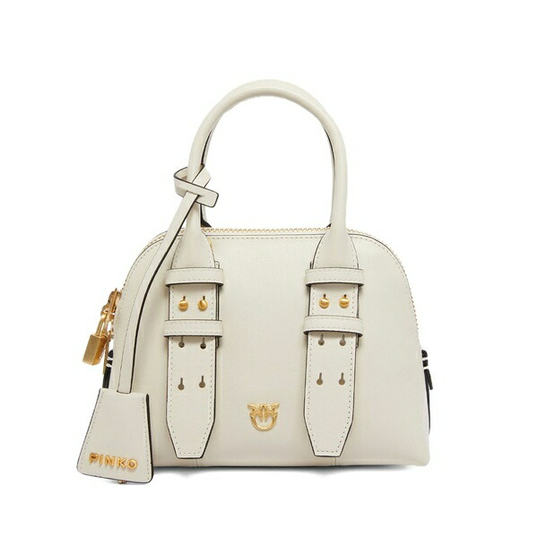ピンコ レディース トートバッグ 御徒面子 Mini escape leather tote bag White