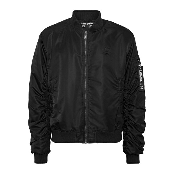 飾り気の無い運動競技 メンズ 上衣＆上衣 アウター Logo-plaque bomber jacket Black
