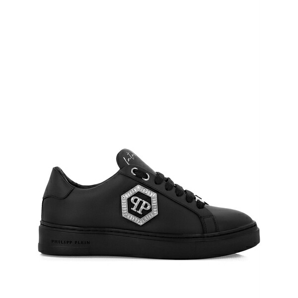 フィリップ飾り気の無い レディース スニーカー シューズ Logo-plaque low-top sneakers Black