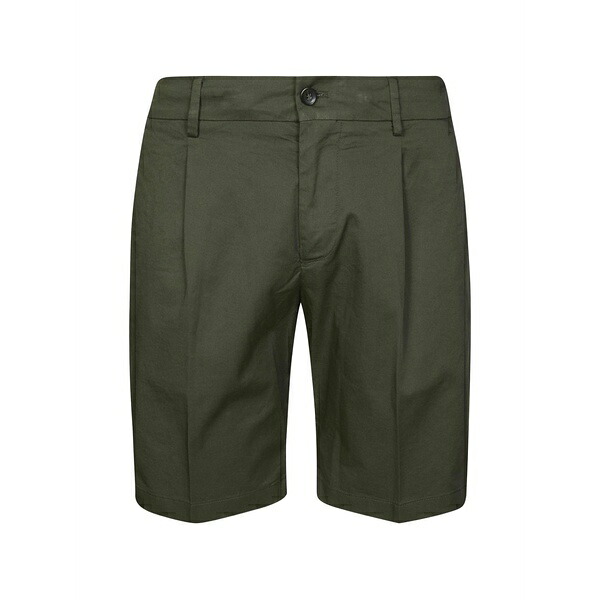 ビーエイブル メンズ 心地よいズボン下 ボトムス Pleated-detail bermuda shorts Green
