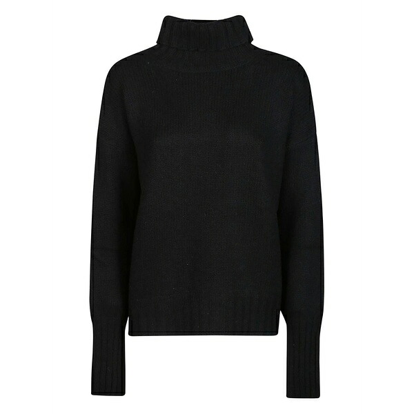 アラゴナ レディース 編み物\u0026プルオーバー アウター Turtleneck cashmere sweater Black