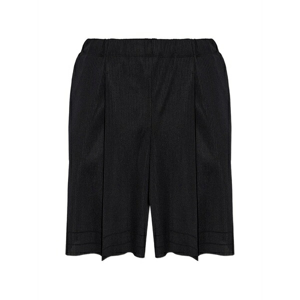 筋目 プリーズ イッセイ ミヤケ レディース 心地よいズボン下 ボトムス Pleated shorts Black