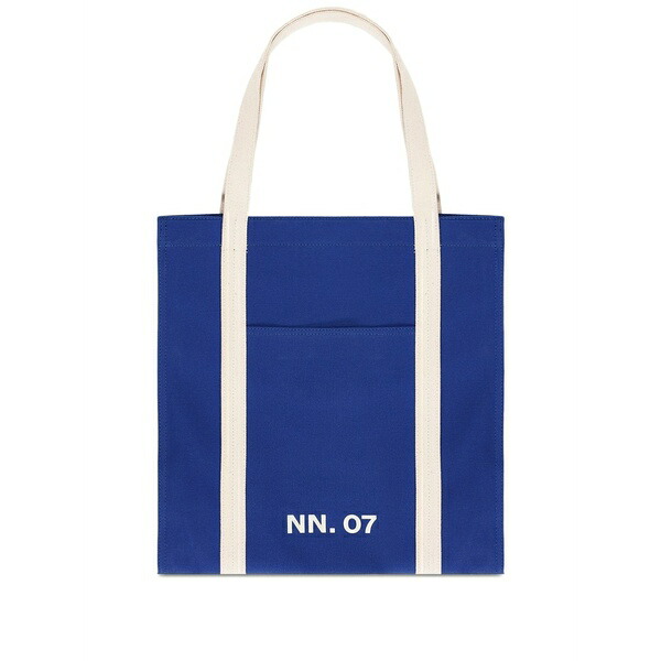 エヌエヌ77 メンズ トートバッグ 御徒面子 Cotton tote bag Blue