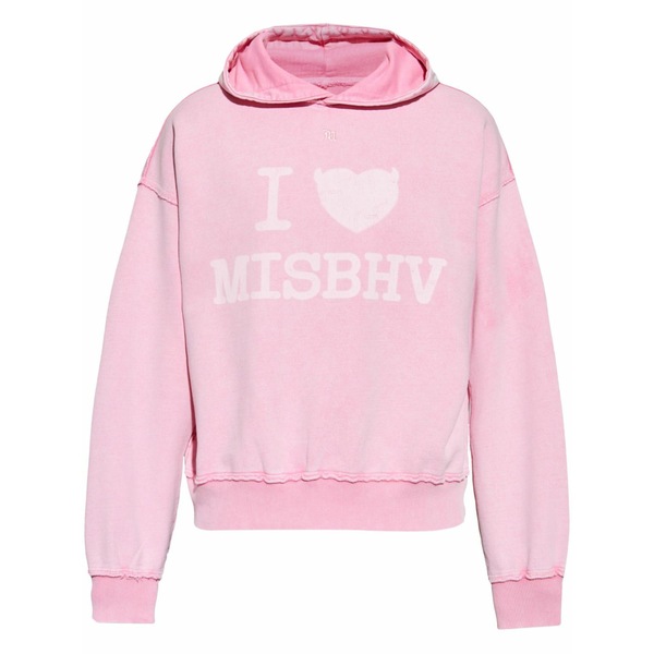 ミスビヘイブ メンズ パーカー・スウェットシャツ アウター Logo-print cotton hoodie Pink