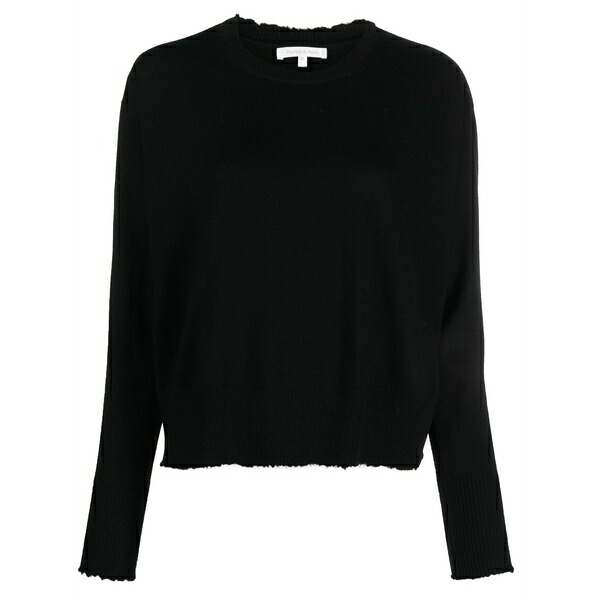 パトリツィア ペペ レディース 編み物\u0026ティーシャツ アウター Distressed-finish wool jumper Black