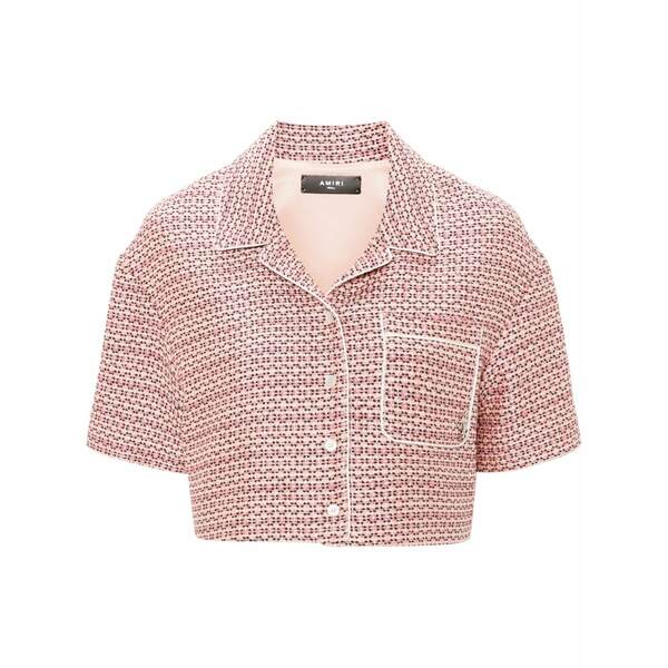 アミリ レディース シャツ トップス Boucl&pound; cropped shirt Pink｜asty