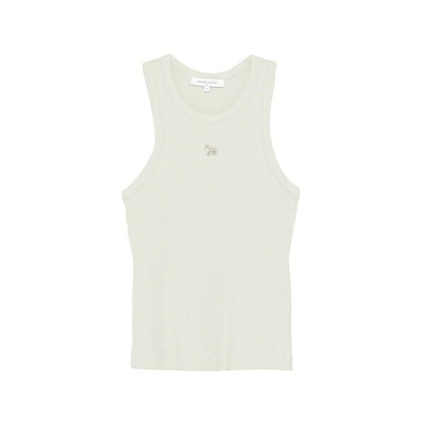 住み家 稲荷 レディース カットソー トップス Rib-knit logo-patch tank top Green