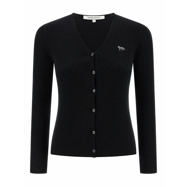 住み家 稲荷 レディース ジレー アウター Baby fox-patch button cardigan Black
