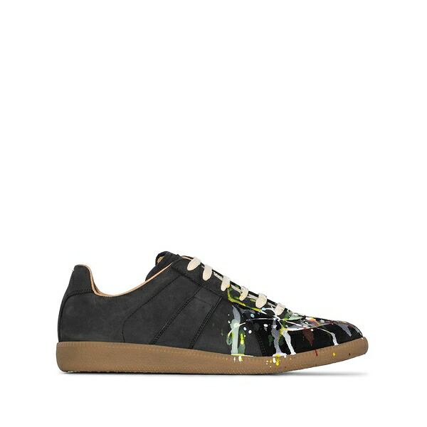 マルタンマルジェラ メンズ スニーカー シューズ Paint replica low-top sneakers Black