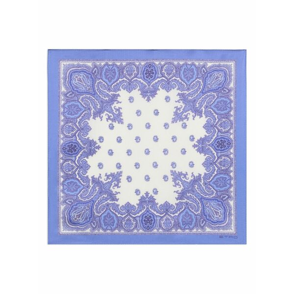 エトロ メンズ えり巻き・袈裟・えり巻き 付属物 Paisley silk pocket square Blue