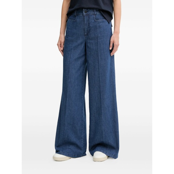 ウイ レディース ジーンズズボン下 ボトムス  logo-patch wide-leg jeans Blue