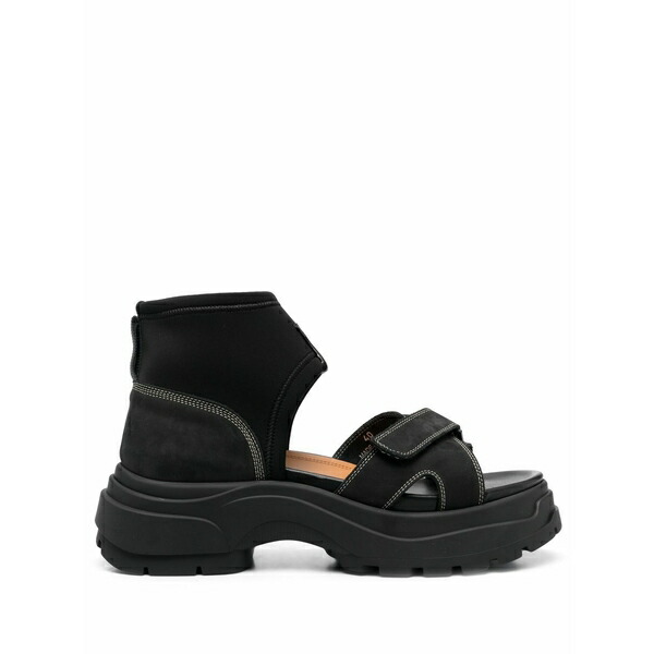 マルタンマルジェラ レディース サンダル シューズ Strap-detail suede sandals Black