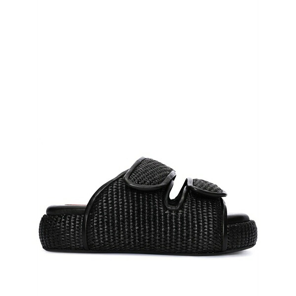 サイモン鏡鑑 レディース サンダル シューズ Raffia cro slides Black