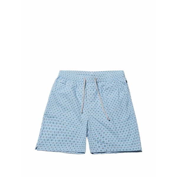 エムシーツーセイントバース メンズ 心地よいズボン下 ボトムス Floral-print drawstring swim shorts Blue