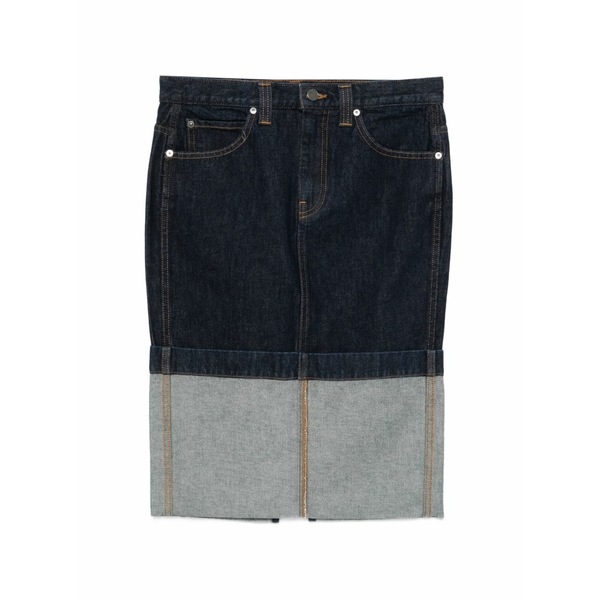 紙凧 レディース スコート ボトムス Kilian two-tone denim MIDI skirt Blue