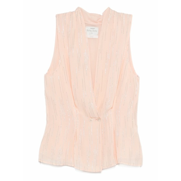 フォルテ フォルテ レディース プルオーバー トップス Sleeveless draped top Pink