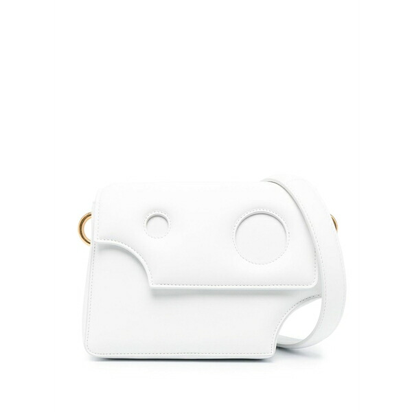 象牙色 レディース ショルダーバッグ 御徒面子 Burrow leather shoulder bag  White