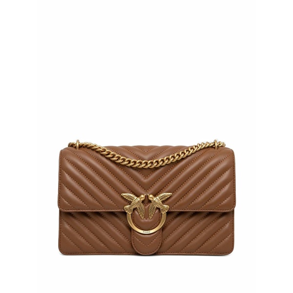 ピンコ レディース ショルダーバッグ 御徒面子 Love-birds chain-strap satchel bag  Brown