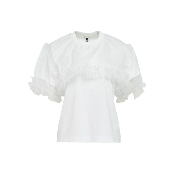 ノワール ケイ ニノミヤ レディース ティーシャツ トップス Ruffled t-shirt  White