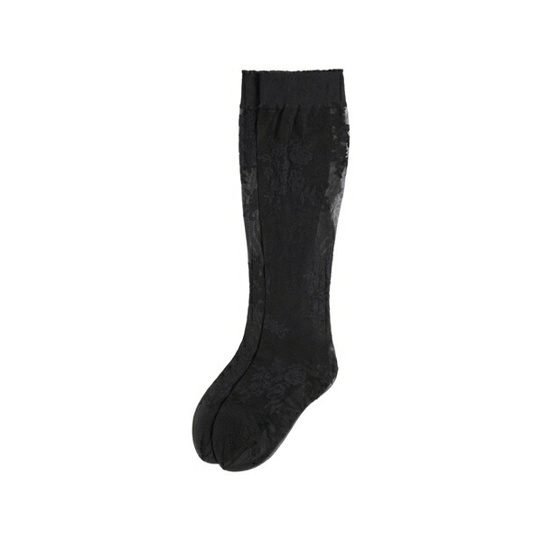 ヴァレンティノ ガラヴァーニ レディース ソックス アンダー御召しもの Floral lycra knee-high socks Black
