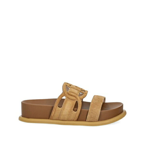リュージョー レディース サンダル シューズ Double-strap slide sandals Brown|asty