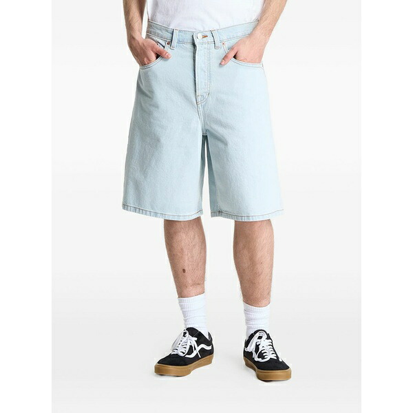 バンズ メンズ 心地よいズボン下 ボトムス Washed denim shorts Blue